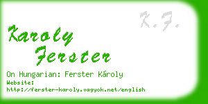 karoly ferster business card